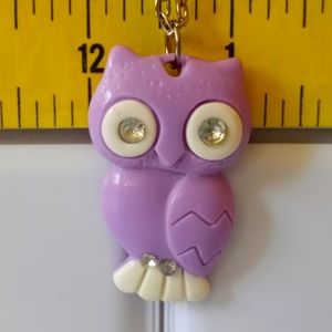 Owl Necklace with Crystal Eyes 18"